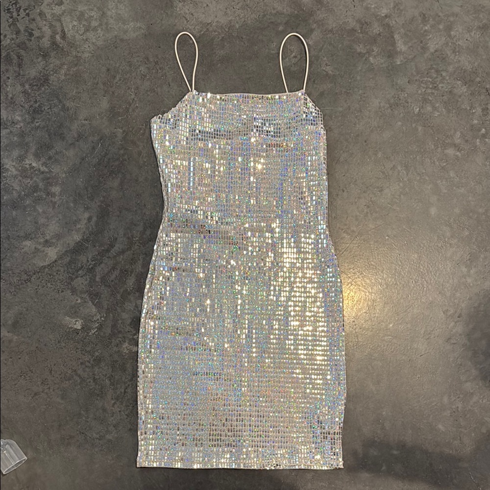 Silver Sequin Dress
